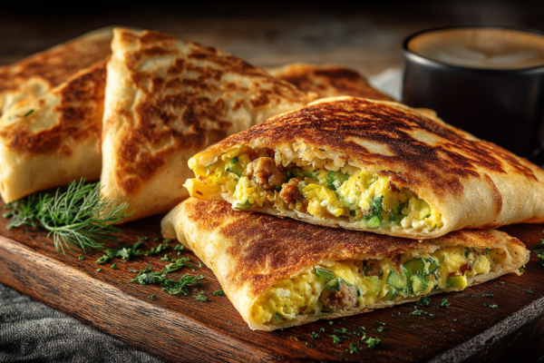 Яичницу больше не делаю: на завтрак готовлю зеленый омлет в хрустящей лепешке &mdash; вкусно и необычно