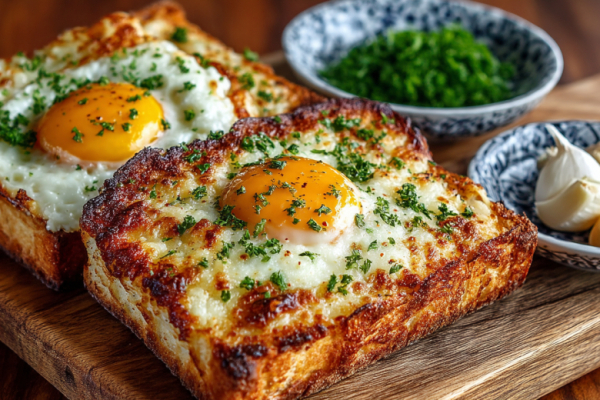 Тосты с чесночным маслом &mdash; хрустящий завтрак с яйцом: вкус и аромат, перед которыми не устоять