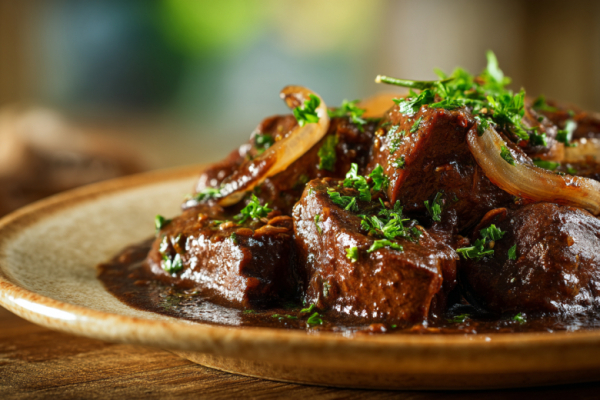 Печень с овощной поджаркой: один трюк &mdash; и она тает во рту